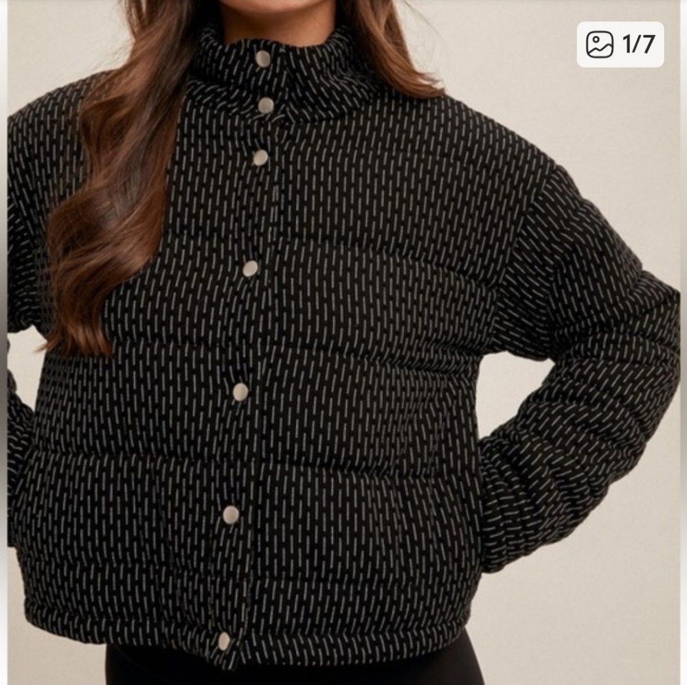 Hem & Thread Textured Puffer Jacket NWT